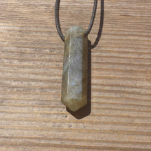 Load image into Gallery viewer, Labradorite Crystal Point Pendant Witth Adjustable Cord Stone Natural Gemstone