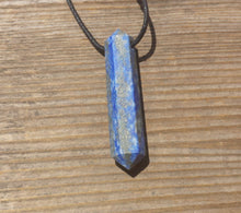 Load image into Gallery viewer, LAPIS LAZULI Crystal Point Pendant Witth Adjustable Cord Stone Natural Gemstone
