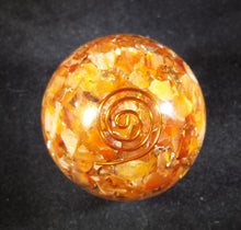 Load image into Gallery viewer, Medium (40-50mm) CARNELIAN Orgone Gemstone Sphere Orgone Sphere