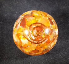 Load image into Gallery viewer, Medium (40-50mm) CARNELIAN Orgone Gemstone Sphere Orgone Sphere