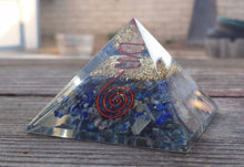 Load image into Gallery viewer, Extra Large (70-75mm) LAPIS LAZULI STONE Orgone Gemstone Pyramid X-Large Pyramid Orgone