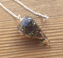Load image into Gallery viewer, ORGONE BLACK TOURMALINE Gemstone Faceted Orgone Pendulum
