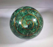 Load image into Gallery viewer, LARGE (60-70mm) JADE stone Orgone Gemstone Sphere Orgone Sphere