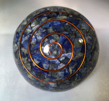 Load image into Gallery viewer, LARGE (60-70mm) LAPIS LAZULI stone Orgone Gemstone Sphere Orgone Sphere