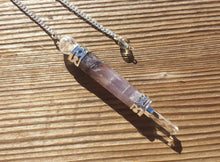 Load image into Gallery viewer, Natural AMETHYST Gemstone 3 Stone Wand Pendulum (One)