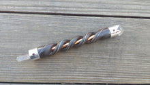 Load image into Gallery viewer, Rosewood Twisted Wand With Copper Interior and Clear Quartz Sphere and Point