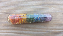 Load image into Gallery viewer, NATURAL ORGONE 7 CHAKRA layered Smooth Gemstone Massage Wand Stone Crystal Wand