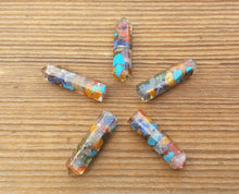 Load image into Gallery viewer, 7 CHAKRA MIXED ORGONE Single Terminated Gemstone Crystal Pencil Point (One)
