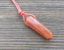 Load image into Gallery viewer, RED AVENTURINE Crystal Point Pendant With Adjustable Cord Stone Natural Gemstone