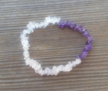 Load image into Gallery viewer, CLEAR Quartz/ROSE Quartz/AMETHYST Natural Stone Gemstone Stretchy Chip Bracelet