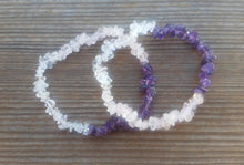 Load image into Gallery viewer, CLEAR Quartz/ROSE Quartz/AMETHYST Natural Stone Gemstone Stretchy Chip Bracelet