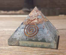 Load image into Gallery viewer, LARGE (50-55mm) ANGELITE Orgone Gemstone Pyramid Large Pyramid Orgone