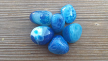 Load image into Gallery viewer, BLUE ONYX TUMBLED Stone One (1) Medium/Large Natural Tumble Stone