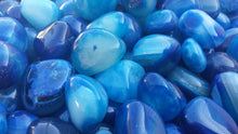 Load image into Gallery viewer, THREE (3) BLUE ONYX Tumbled Stones Medium/Large Natural Tumble Stones
