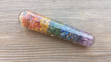 Load image into Gallery viewer, NATURAL ORGONE 7 CHAKRA layered Smooth Gemstone Massage Wand Stone Crystal Wand