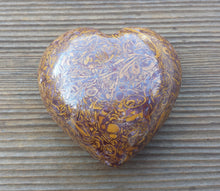 Load image into Gallery viewer, Large NATURAL CALLIGRAPHY STONE Gemstone Puffy Heart 60-70mm