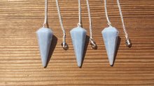 Load image into Gallery viewer, ANGELITE Natural Stone Gemstone Faceted Pendulum