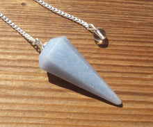 Load image into Gallery viewer, ANGELITE Natural Stone Gemstone Faceted Pendulum