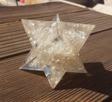 Load image into Gallery viewer, Extra Large (80-85MM) CLEAR QUARTZ Orgone Gemstone Merkaba Star (One)