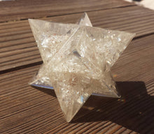 Load image into Gallery viewer, Extra Large (80-85MM) CLEAR QUARTZ Orgone Gemstone Merkaba Star (One)