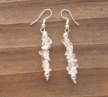 Load image into Gallery viewer, Natural CLEAR QUARTZ Handmade Gemstone Chip EARRINGS