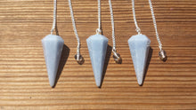 Load image into Gallery viewer, ANGELITE Natural Stone Gemstone Faceted Pendulum