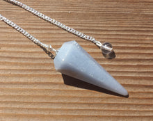 Load image into Gallery viewer, ANGELITE Natural Stone Gemstone Faceted Pendulum