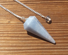 Load image into Gallery viewer, ANGELITE Natural Stone Gemstone Faceted Pendulum