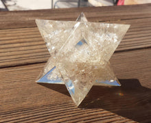 Load image into Gallery viewer, Extra Large (80-85MM) CLEAR QUARTZ Orgone Gemstone Merkaba Star (One)