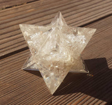 Load image into Gallery viewer, Extra Large (80-85MM) CLEAR QUARTZ Orgone Gemstone Merkaba Star (One)