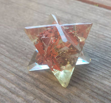 Load image into Gallery viewer, ORGONE RED JASPER Gemstone Merkaba Star Orgone