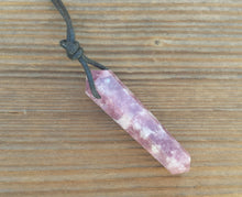 Load image into Gallery viewer, LEPIDOLITE Crystal Point Pendant With Adjustable Cord Stone Natural Gemstone