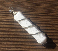 Load image into Gallery viewer, SCOLECITE Spiral Wire Wrapped Pencil Point Pendant Gemstone