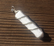 Load image into Gallery viewer, SCOLECITE Spiral Wire Wrapped Pencil Point Pendant Gemstone