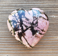 Load image into Gallery viewer, NATURAL RHODONITE Gemstone Puffy Heart 40-45mm
