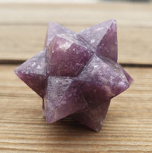 Load image into Gallery viewer, LARGE 12 Point GEMSTONE MERKABA Star Natural Lepidolite (One)