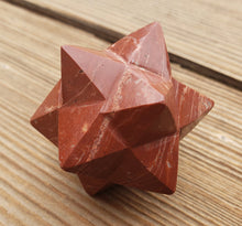 Load image into Gallery viewer, LARGE 12 Point GEMSTONE MERKABA Star Natural Red Jasper (One)