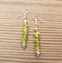 Load image into Gallery viewer, Natural PERIDOT Handmade Gemstone Chip EARRINGS