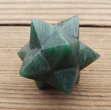 Load image into Gallery viewer, LARGE 12 Point GEMSTONE MERKABA Star Natural Jade Rare (One)