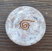 Load image into Gallery viewer, ORGONE SELENITE Gemstone Sphere Stand And Worry Stone