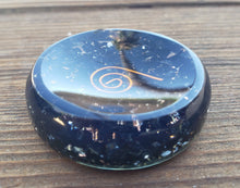 Load image into Gallery viewer, ORGONE BLACK TOURMALINE Gemstone Sphere Stand And Worry Stone