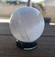Load image into Gallery viewer, ORGONE BLACK TOURMALINE Gemstone Sphere Stand And Worry Stone