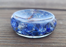 Load image into Gallery viewer, ORGONE LAPIS LAZULI Gemstone Sphere Stand And Worry Stone