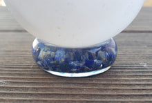 Load image into Gallery viewer, ORGONE LAPIS LAZULI Gemstone Sphere Stand And Worry Stone