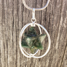 Load image into Gallery viewer, Natural JADE Merkaba Pendant Gemstone Merkaba Spinning Star Pendant