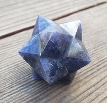 Load image into Gallery viewer, LARGE 12 Point GEMSTONE MERKABA Star Natural Iolite Rare (One)