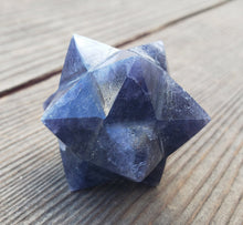 Load image into Gallery viewer, LARGE 12 Point GEMSTONE MERKABA Star Natural Iolite Rare (One)