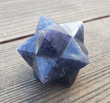 Load image into Gallery viewer, LARGE 12 Point GEMSTONE MERKABA Star Natural Iolite Rare (One)