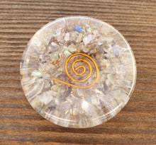 Load image into Gallery viewer, ORGONE LABRADORITE Gemstone Sphere Stand And Worry Stone