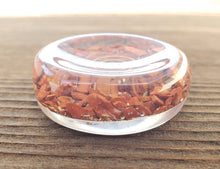 Load image into Gallery viewer, ORGONE RED JASPER Gemstone Sphere Stand And Worry Stone